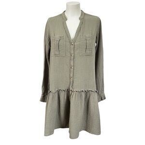 Anthropologie Maeve Katie Textured Utility Dress Tunic Sz 4 Travel